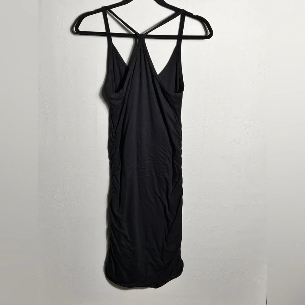 Splendid Ruched Racerback Black Tank Dress Small - Picture 4 of 10